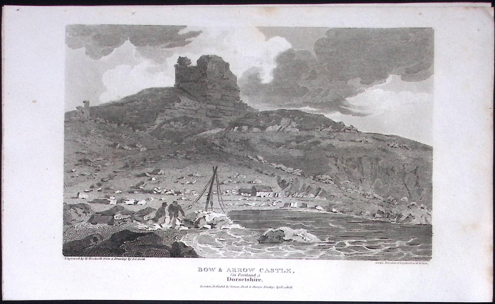 Bow & Arrow Castle Portland Dorset Antique 223 Years-Old Georgian Steel-Engraving-184: Title: Bow & Arrow Castle Portland Dorset Antique 223 Years-Old Georgian Steel-Engraving-184 Description: This Dorsetshire Georgian Antique Print Was Removed from a First Edition of. The Beauties