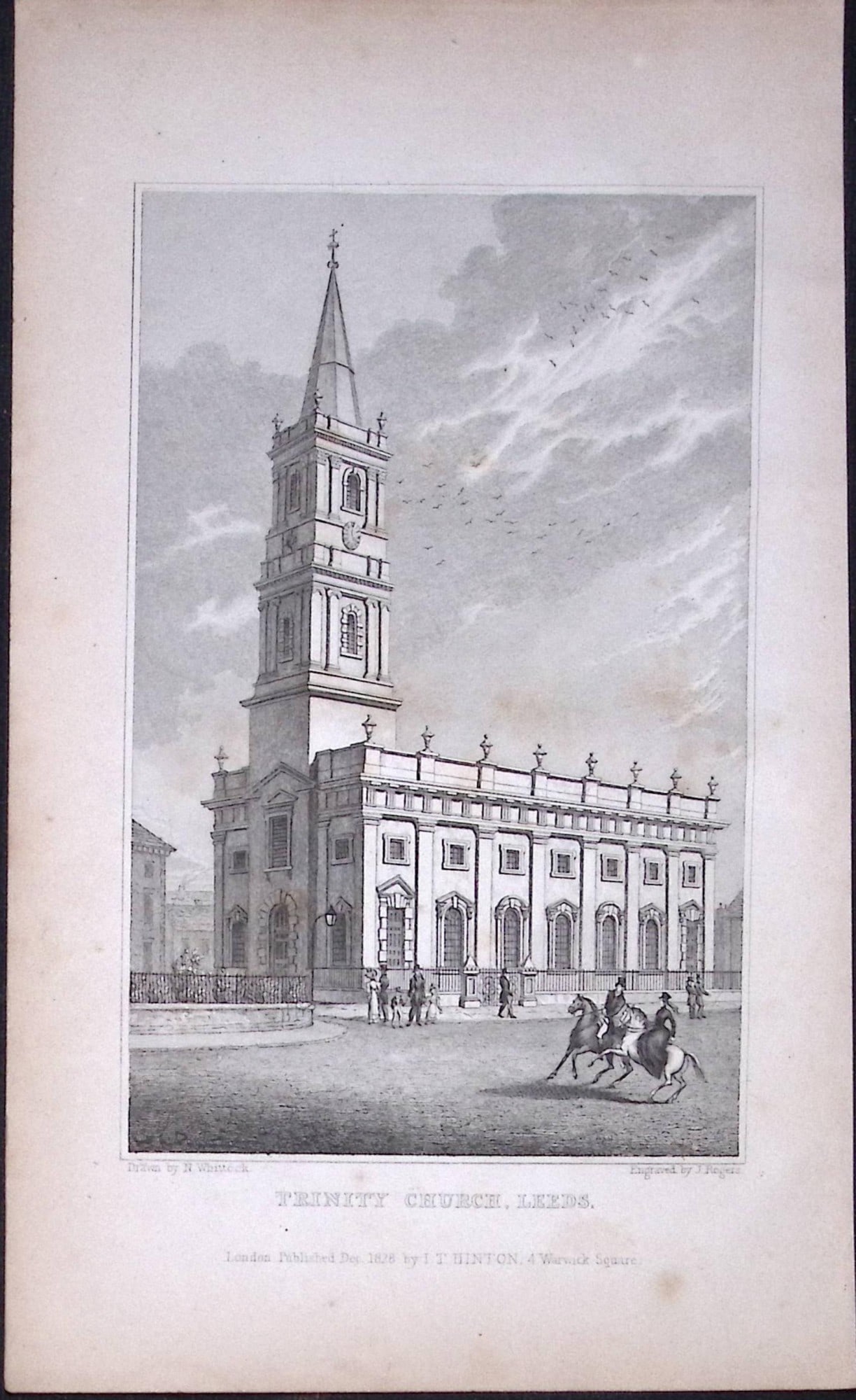 Leeds Trinity Church Yorkshire 198 Years-Old Thomas Allen Antique Steel Engraving-58: Title: Leeds Trinity Church Yorkshire 198 Years-Old Thomas Allen Antique Steel Engraving-58 Description: This 198 Years-Old Steel Engraved Plate Has Been Removed from an Antique Edition of. A New and