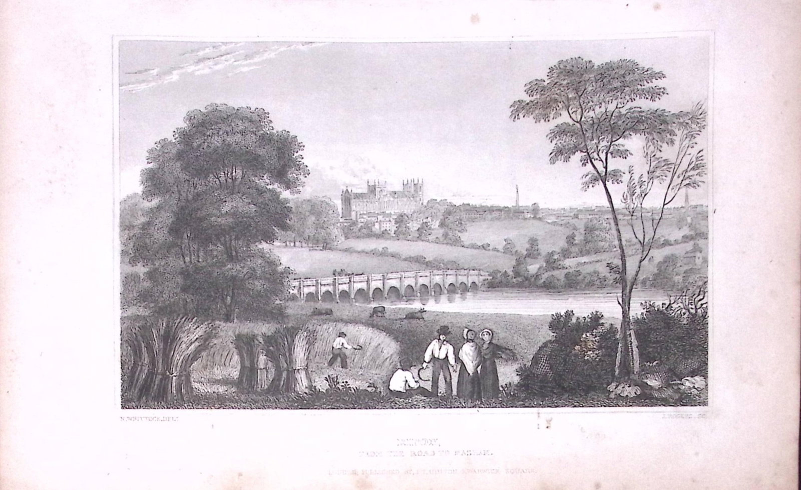 View of Ripon Yorkshire 198 Years-Old Thomas Allen Antique Steel Engraving-27: Title: View of Ripon Yorkshire 198 Years-Old Thomas Allen Antique Steel Engraving-27 Description: This 198 Years-Old Steel Engraved Plate Has Been Removed from an Antique Edition of. A New and