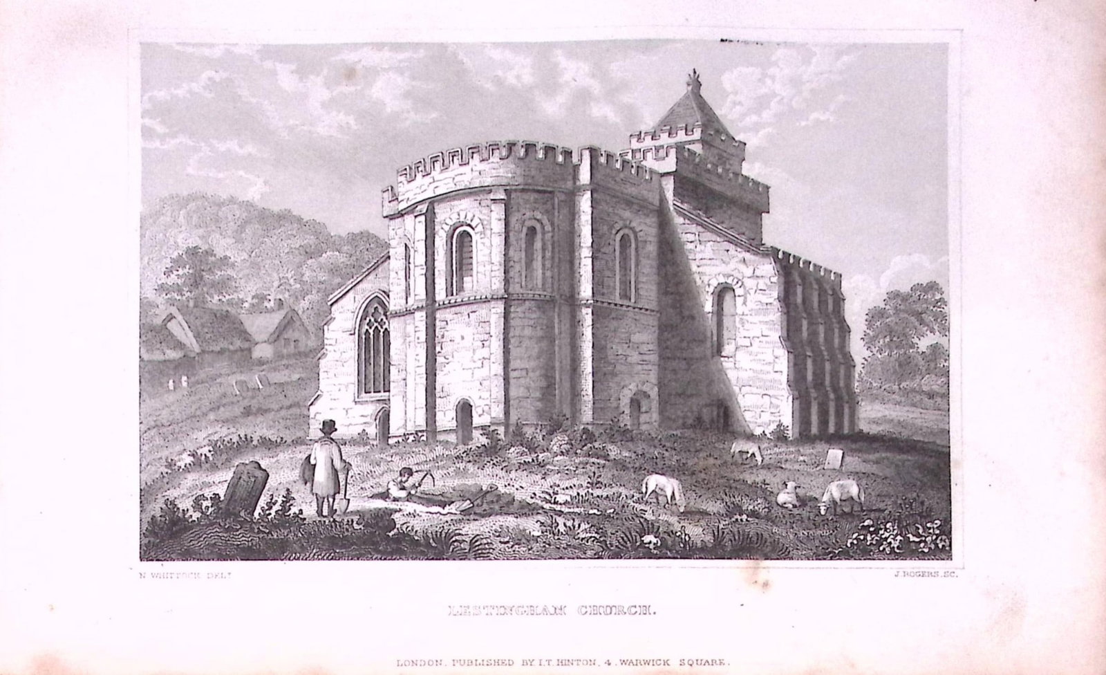 Lestingham Church Yorkshire 198 Years-Old Thomas Allen Antique Steel Engraving-14: Title: Lestingham Church Yorkshire 198 Years-Old Thomas Allen Antique Steel Engraving-14 Description: This 198 Years-Old Steel Engraved Plate Has Been Removed from an Antique Edition of. A New and