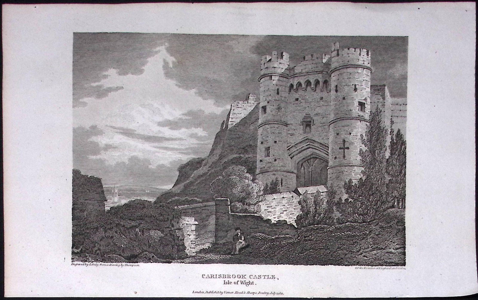 Carisbrook Castle Isle of Wight Antique 220 Years-Old Georgian Steel-Engraving-224: Title: Carisbrook Castle Isle of Wight Antique 220 Years-Old Georgian Steel-Engraving-224 Description: This Isle of Wight Georgian Antique Print Was Removed from a First Edition of. The Beautie