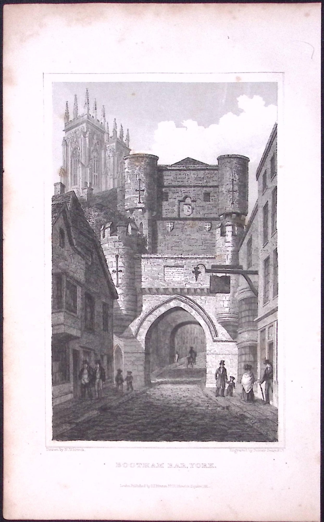 York Bootham Bar Yorkshire 198 Years-Old Thomas Allen Antique Steel Engraving-37: Title: York Bootham Bar Yorkshire 198 Years-Old Thomas Allen Antique Steel Engraving-37 Description: This 198 Years-Old Steel Engraved Plate Has Been Removed from an Antique Edition of. A New and