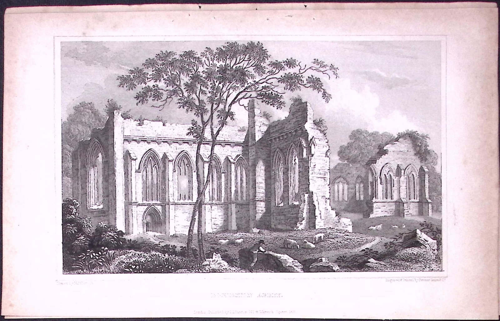 Eggleston Abbey Yorkshire 198 Years-Old Thomas Allen Antique Steel Engraving-2: Title: Eggleston Abbey Yorkshire 198 Years-Old Thomas Allen Antique Steel Engraving-2 Description: This 198 Years-Old Steel Engraved Plate Has Been Removed from an Antique Edition of. A New and