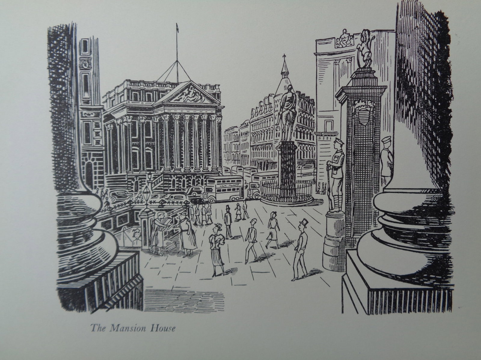 Edward Bawden Original Litograph - London 1 Mansion House: Title: Edward Bawden Original Litograph - London 1 Mansion House Description: Edward Bawden RA (10 March 1903 – 21 November 1989) English painter, illustrator and graphic artist, known