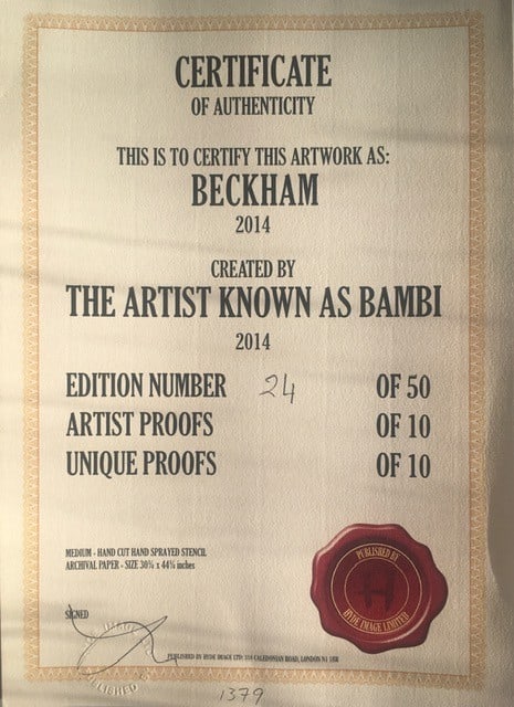 BAMBI (b.1982) Amy Jade (Red) Screenprint, Hand Finished, Titled, Signed, COA, Editioned, 2015 - 5