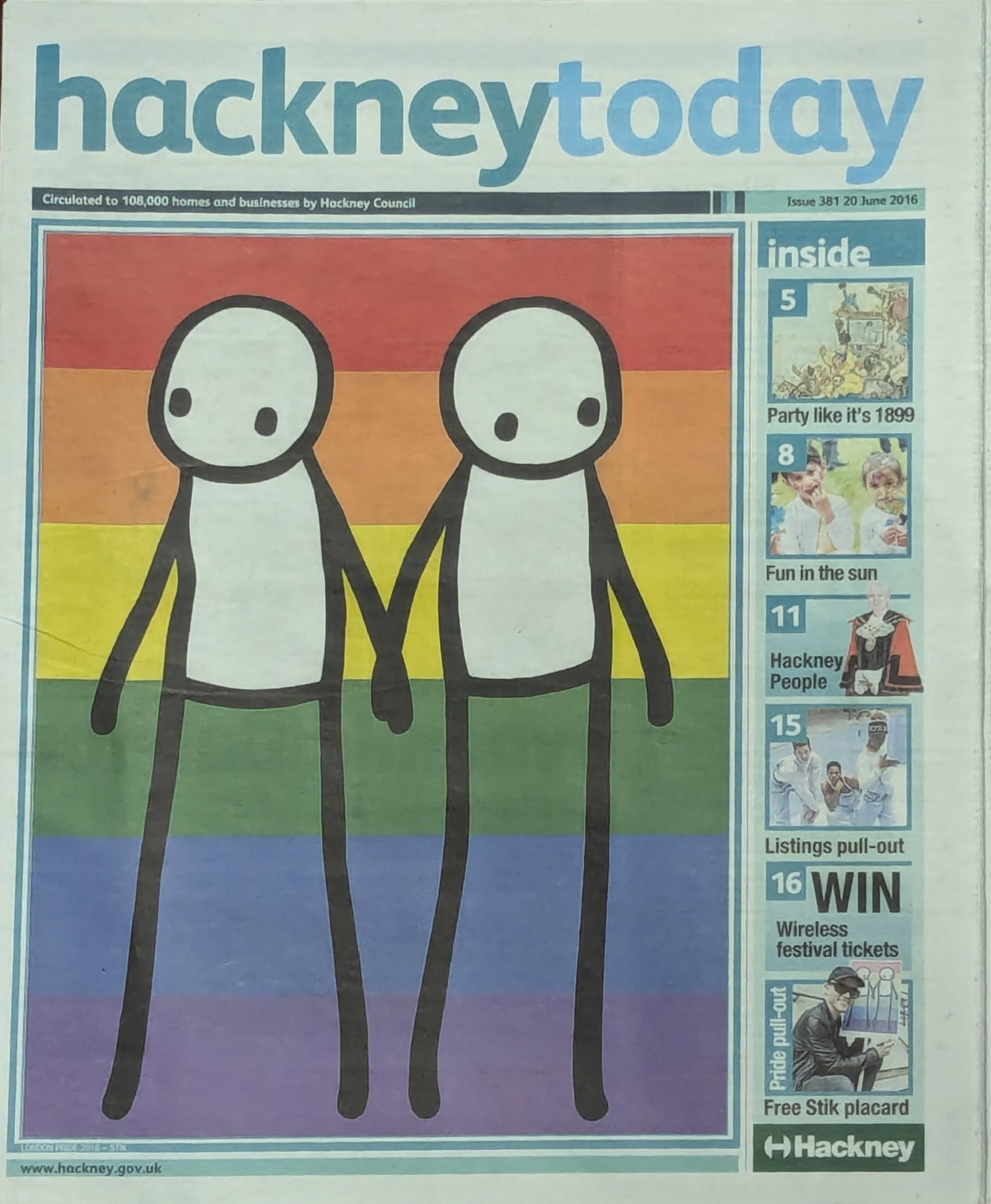 Stik (b.1979) 'London Pride' Hackney Today Newspaper and Bonus Print, Limited Edition, 2016 - 2