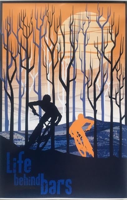 Filsouf. S (b1994) ‘Life Behind Bars’, Mountain Bike, X Trail, Lithograph. 2024. (1 of 6)
