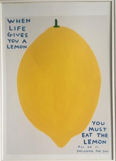 David Shrigley OBE (b 1968) ‘LEMON’, Four Humorous Wall Hangings, Animal Thoughts, 2020 - 2