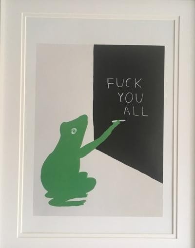 David Shrigley OBE (b 1968) ‘LEMON’, Four Humorous Wall Hangings, Animal Thoughts, 2020 - 3