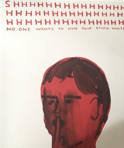 David Shrigley OBE (b 1968) ‘Shush’, Humerous Lithograph, Editioned, 2020 - 3