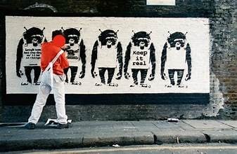 Banksy (b1974) ‘Keep It Real’, 3 Colour Screen Print, Editioned, Stamp, By West Country  - 4