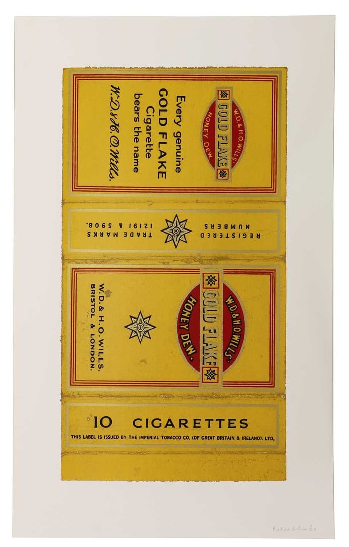 Peter Blake CBE RDI RA (British 1932)'Gold Flake' Screen Print, Signed, Editioned, 2005 (1 of 8)