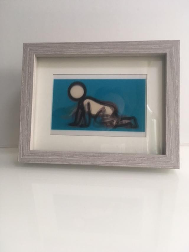 Julian Opie (1958-) 3D Lenticular Moving Image, in Colours ‘Dino Crawling’ Framed, 2012 (1 of 13)