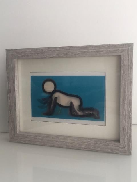 Julian Opie (1958-) 3D Lenticular Moving Image, in Colours ‘Dino Crawling’ Framed, 2012 - 2
