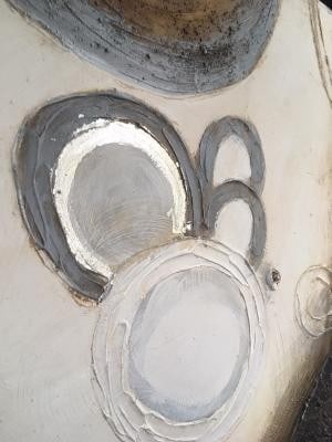 Unknow artist (Abstract Moon and Planets), acrylic and spray on canvas, Editioned - 10