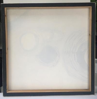 Unknow artist (Abstract Moon and Planets), acrylic and spray on canvas, Editioned - 9