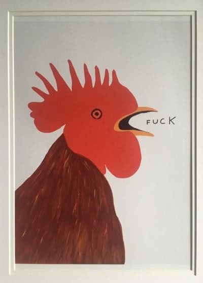 David Shrigley OBE (b 1968) ‘F**K’, Four Humorous Wall Hangings, Animal Thoughts, 2020 - 3