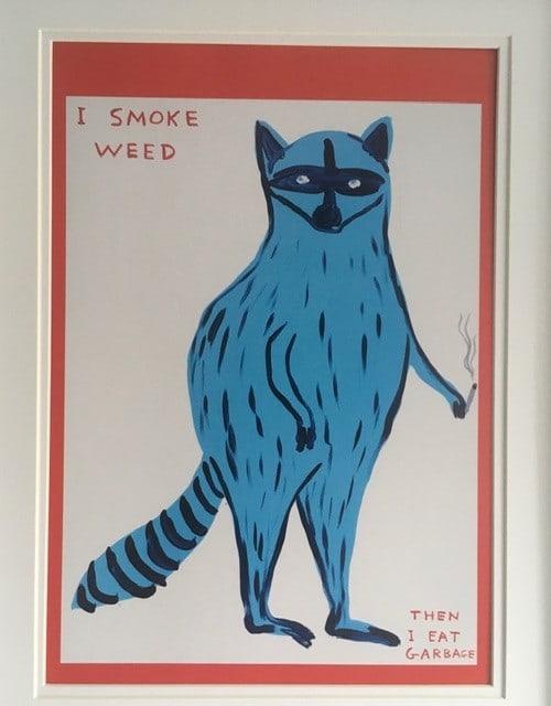 David Shrigley OBE (b 1968) ‘F**K’, Four Humorous Wall Hangings, Animal Thoughts, 2020 - 5