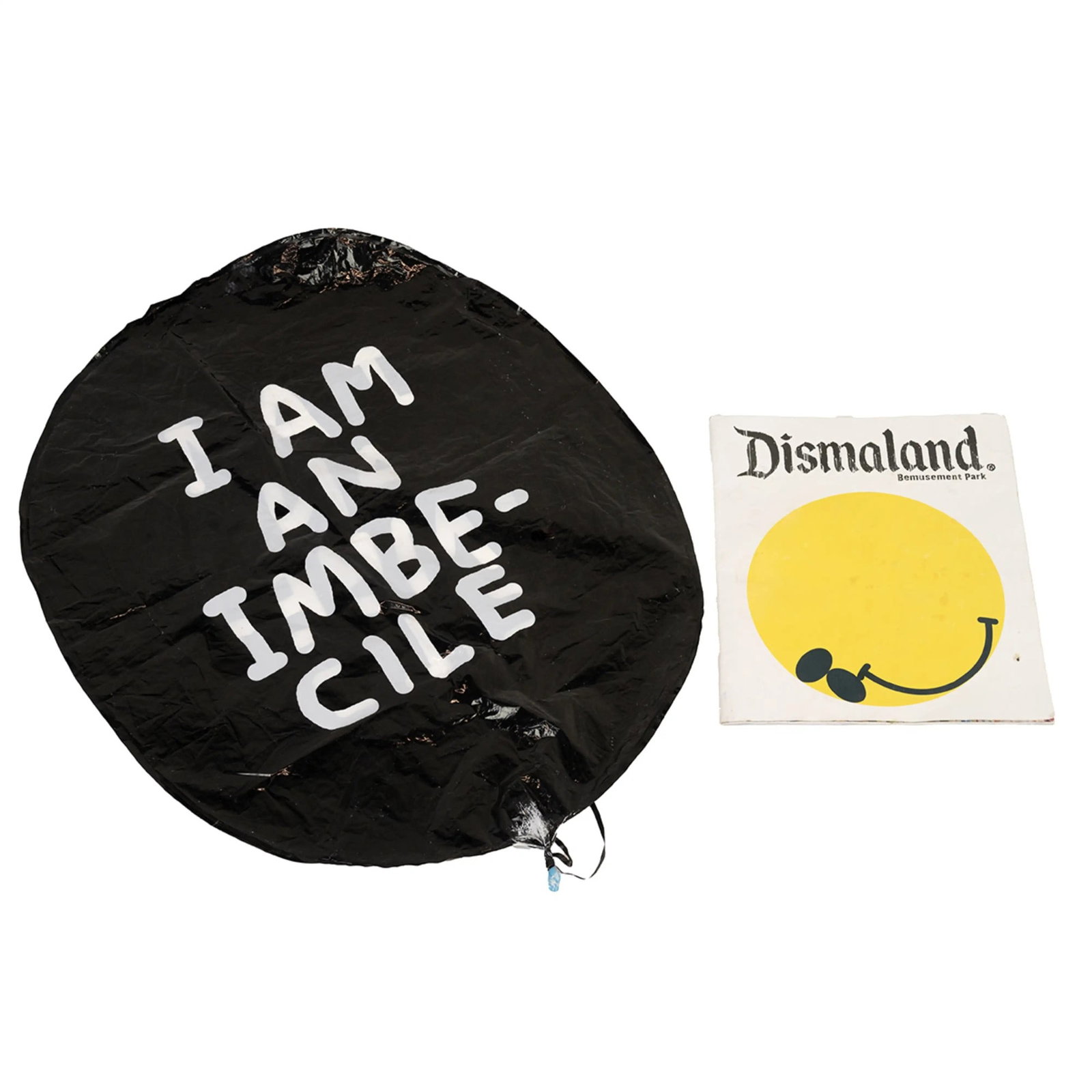 David Shrigley OBE (b 1968) ‘I Am An Imbecile’ Balloon, & Official Banksy Dismaland Prog (1 of 6)