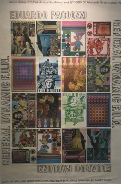 Eduardo Paolozzi(British, 1924-2005)'General Dynamic F.U.N' Lithographic Gallery Print Original 1...: Title: Eduardo Paolozzi(British, 1924-2005)'General Dynamic F.U.N' Lithographic Gallery Print Original 1970 Description: Eduardo Paolozzi (British, 1924-2005) 'General Dynamic F.U.N' Lithographic