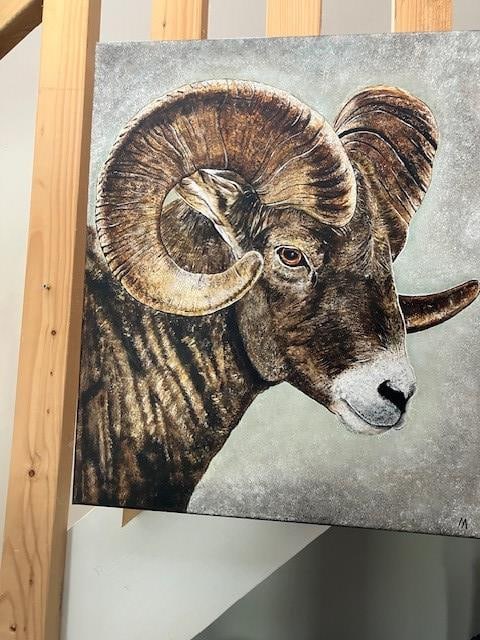 2 Ram Oil Paintings On Canvas. Artist Is Miranda Assink - 2