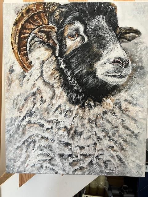 2 Ram Oil Paintings On Canvas. Artist Is Miranda Assink - 3