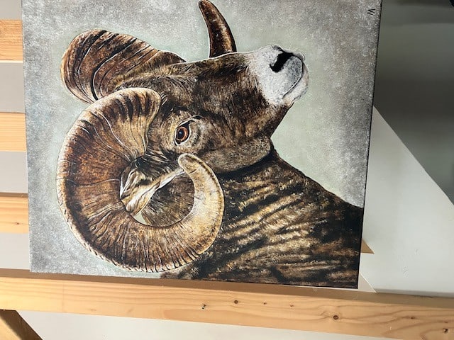 2 Ram Oil Paintings On Canvas. Artist Is Miranda Assink - 9