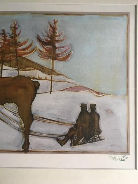 Billy Childish(b1959) 'Sledge Horse' Signed, Editioned, Pigment Print, Framed, 2013 - 2