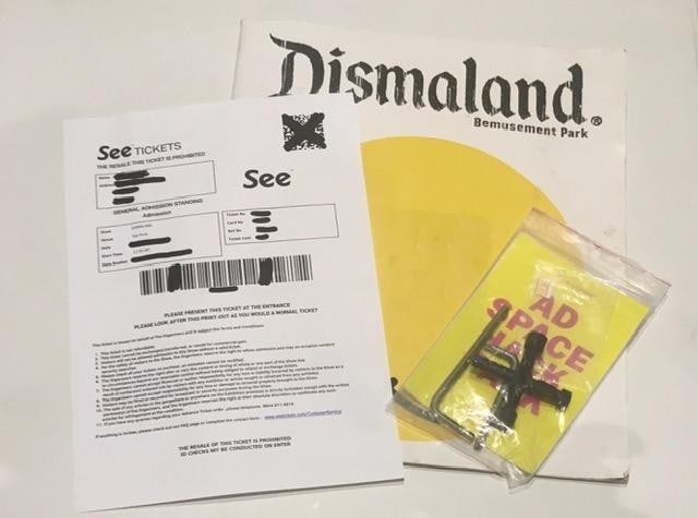 Banksy (b1974) Dismaland Bemusement Park Souvenirs Including Add Space Hack Pack, Rare 2015 (1 of 16)