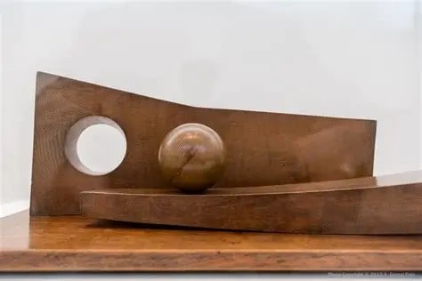 Barbara Hepworth (1903-75) Maquette of BH 81 'Ball, Hole and Plane' Sculpture From (1936) - 15