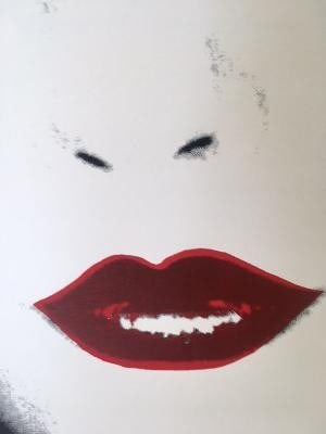 ANDY WARHOL (1928-87) ‘Debbie Harry-Red Lips’, White Colourway, Large, 36 x 36 inch, 197 - 12