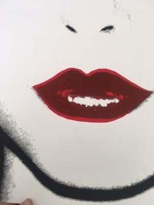 ANDY WARHOL (1928-87) ‘Debbie Harry-Red Lips’, White Colourway, Large, 36 x 36 inch, 197 - 2