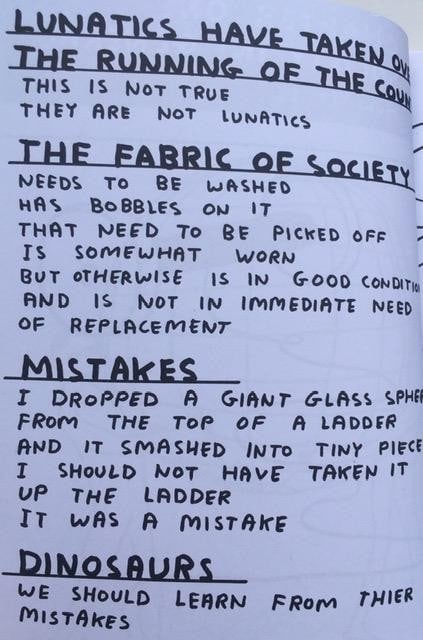 Title: David Shrigley OBE (b1968) ‘Fully Coherent Plan: For A New and Better Society’, E - 4