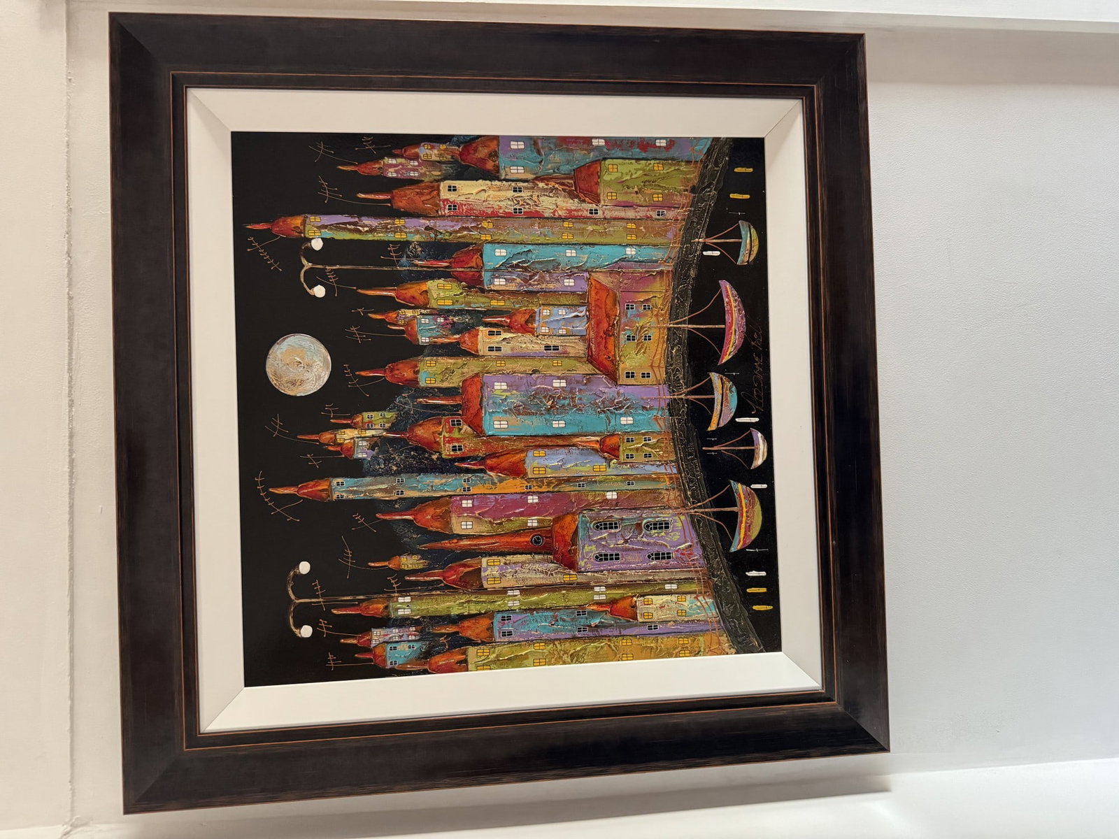 Rozanne Bell Large Original Acrylic On Board “Magical Moonlight”: Title: Rozanne Bell Large Original Acrylic On Board “Magical Moonlight” Description: This is a stunning large 32” x 32” Acrylic on Board, unique original artwork by Rozanne