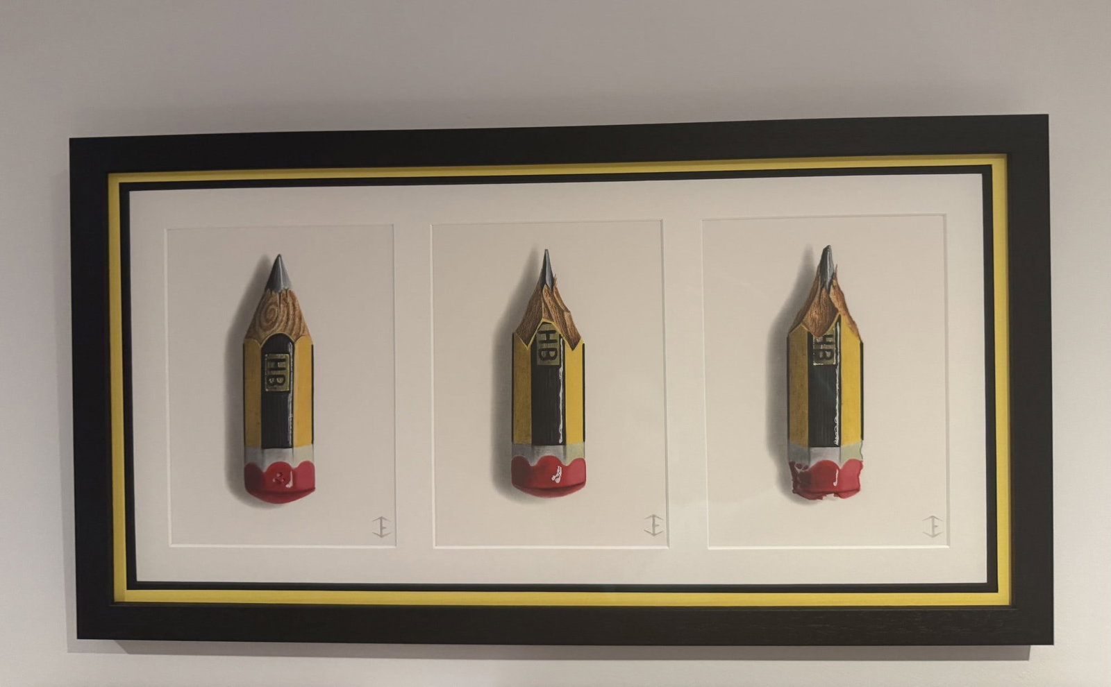 Jamie Eade Original Artwork - Staedltler Pencil Hyperrealism Triptych: Title: Jamie Eade Original Artwork - Staedltler Pencil Hyperrealism Triptych Description: Original colour pencil artwork by Hyperrealist artist Jamie Eade. Framed size measures 585mm