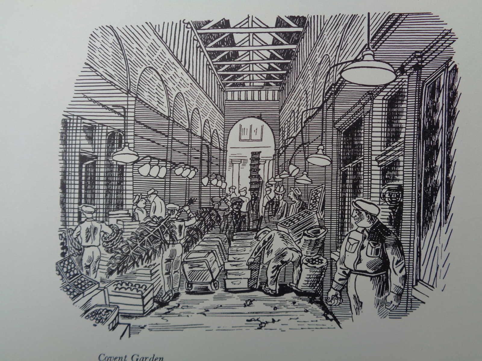 Edward Bawden CBE RA Original Vintage Historic Lithograph of London Covent Garden (Mary Poppins): Title: Edward Bawden CBE RA Original Vintage Historic Lithograph of London Covent Garden (Mary Poppins) Description: This is an original Vintage Lithograph ( ie no printing on reverse ) printed