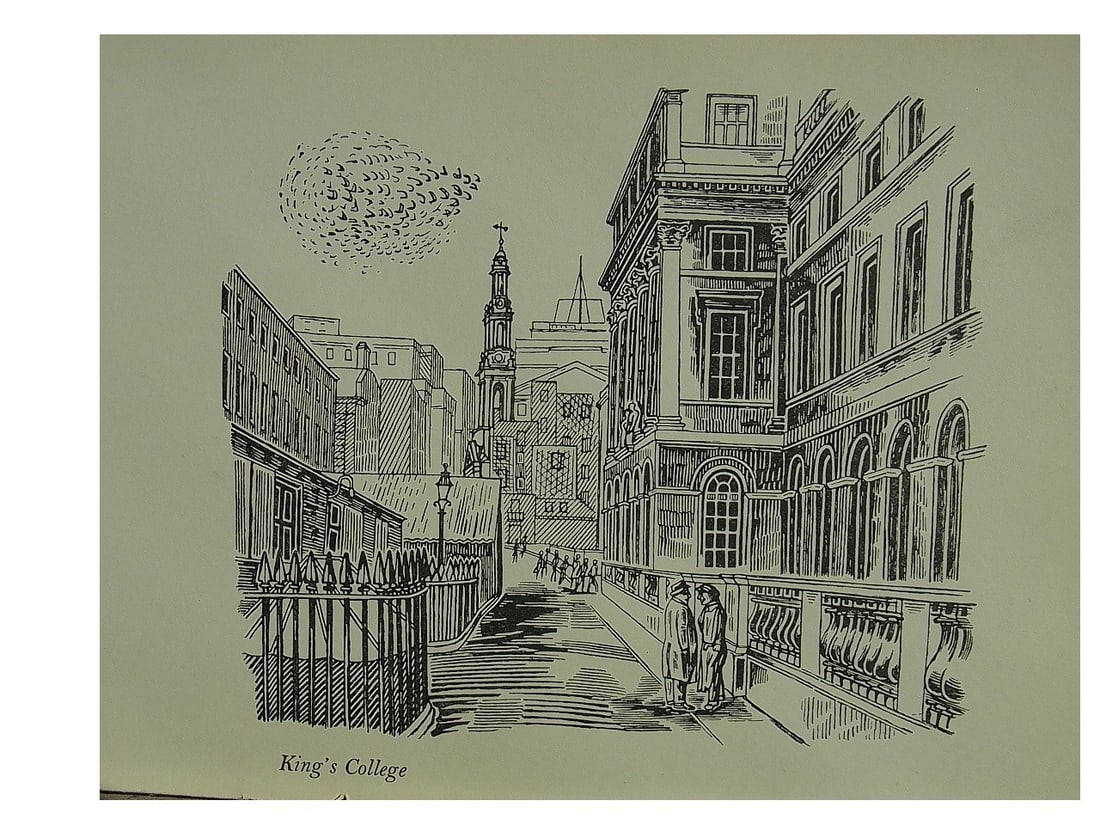 Edward Bawden Original Lithograph - London, Kings College: Title: Edward Bawden Original Lithograph - London, Kings College Description: Edward Bawden RA (10 March 1903 – 21 November 1989) English painter, illustrator and graphic artist, known for his