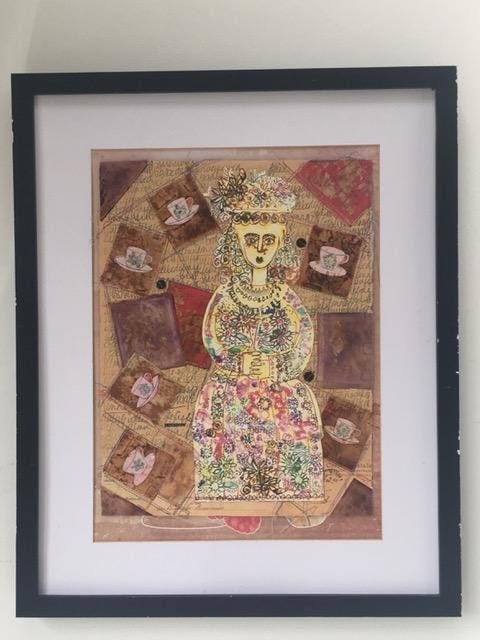 Grayson Perry (b.1960) Manner of ‘Untitled’ Portrait of A Lady, Mixed Media and Collage,: Title: Grayson Perry (b.1960) Manner of ‘Untitled’ Portrait of A Lady, Mixed Media and Collage, Framed Description: Grayson Perry (b.1960) Manner of ‘Untitled’ Portrait of a