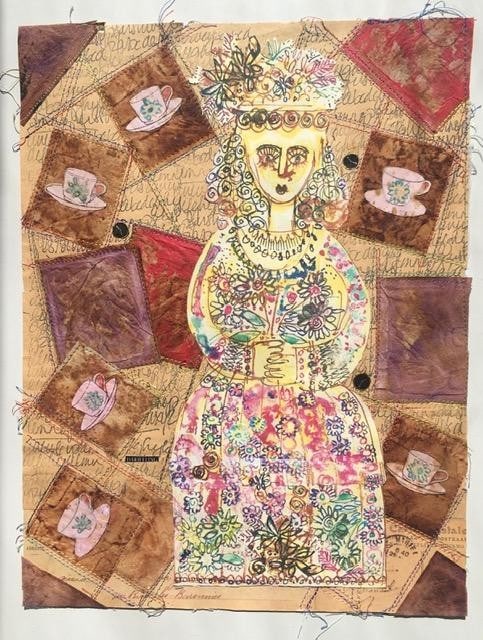 Grayson Perry (b.1960) Manner of ‘Untitled’ Portrait of A Lady, Mixed Media and Collage, - 2