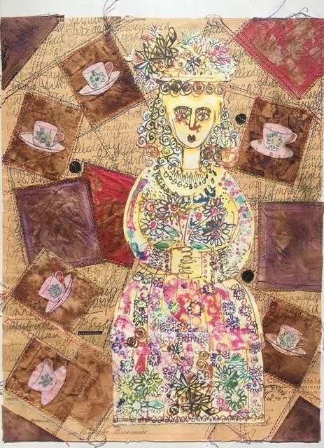Grayson Perry (b.1960) Manner of ‘Untitled’ Portrait of A Lady, Mixed Media and Collage, - 9