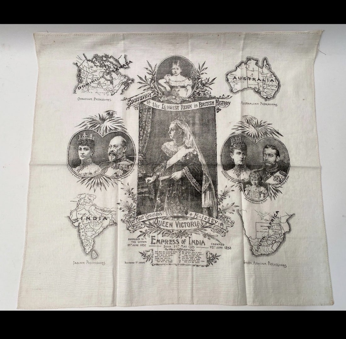 Handkerchief Commemorating Queen Victoria's Record-Breaking Reign - 2