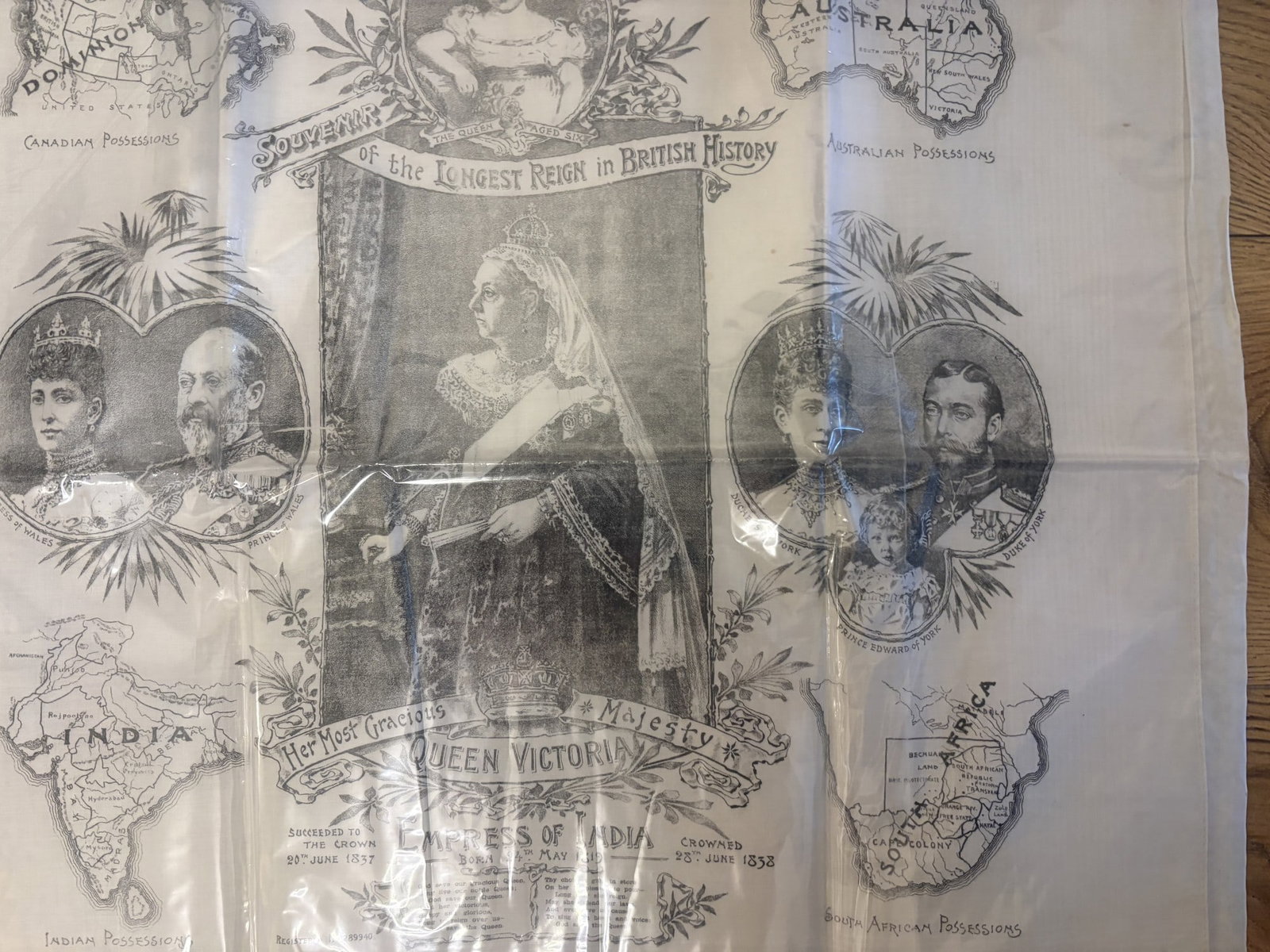 Handkerchief Commemorating Queen Victoria's Record-Breaking Reign - 4