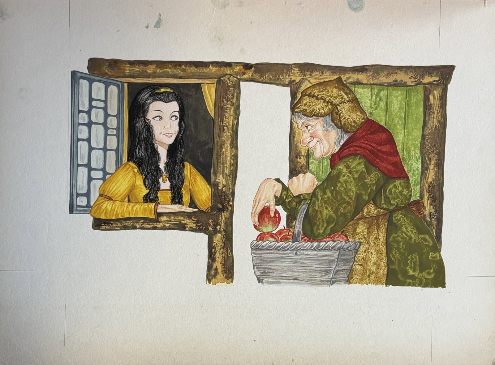 Snow White Original Vintage 1970's Book Artwork & COA & Copy of Page Free Post In UK: Title: Snow White Original Vintage 1970's Book Artwork & COA & Copy of Page Free Post In UK Description: This is the original, hand painted artwork for this vintage classic printed in the