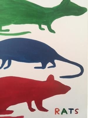 David Shrigley OBE (b 1968) ‘Safari’, Four Humorous Wall Hangings, Animal Thoughts, 2020 - 5