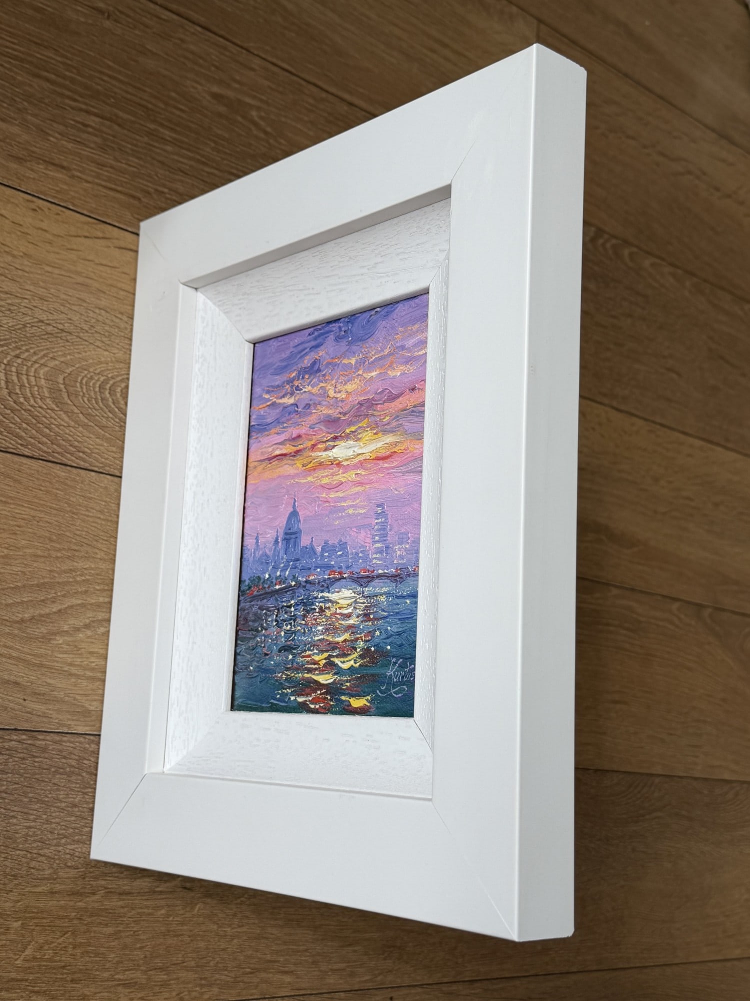 'Sunshine Sparkle The Thames' Original Oil Painting On Canvas By Andrew Grant Curtis - 4