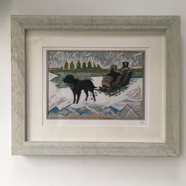 Billy Childish(b1959)'Dog Sleigh' Signed, Editioned, Pigment Print, Framed, 2013: Title: Billy Childish(b1959)'Dog Sleigh' Signed, Editioned, Pigment Print, Framed, 2013 Description: Billy Childish(b1959)'Dog Sleigh' Signed, Editioned, Pigment Print, Framed, 2013 Description