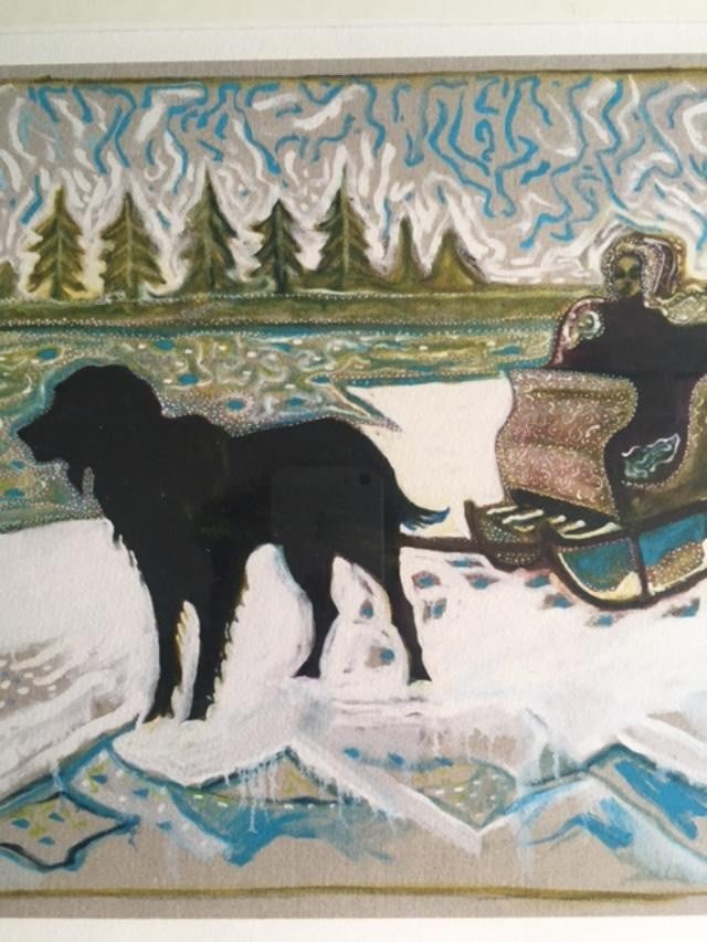 Billy Childish(b1959)'Dog Sleigh' Signed, Editioned, Pigment Print, Framed, 2013 - 3