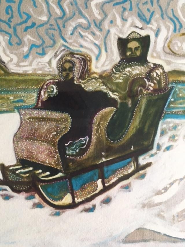 Billy Childish(b1959)'Dog Sleigh' Signed, Editioned, Pigment Print, Framed, 2013 - 7