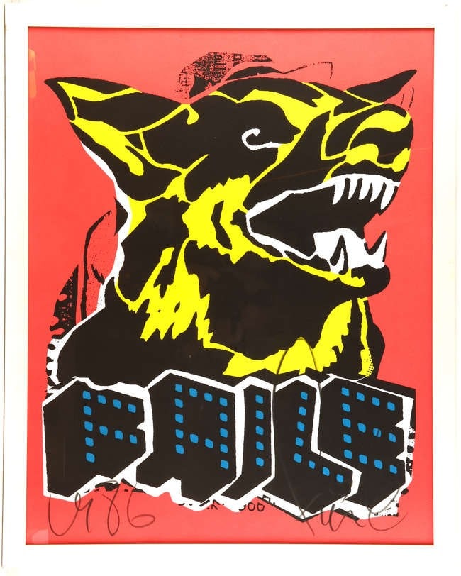 Faile(b 1975 & 76) 'Dog, Black Light Edition', Colour Screenprint, Signed In Pencil, Editioned, 2...: Title: Faile(b 1975 & 76) 'Dog, Black Light Edition', Colour Screenprint, Signed In Pencil, Editioned, 2007 Description: Faile (b 1975 & 76) 'Dog, Black Light Edition', colour screenprint,
