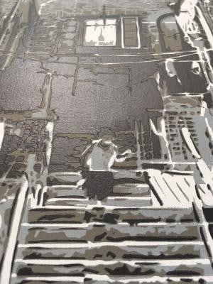 Logan Hicks (b.1971 ) Sunset Apartment Complex, Screen Print, Early Limited Ed, Black Rat Press 2... - 5
